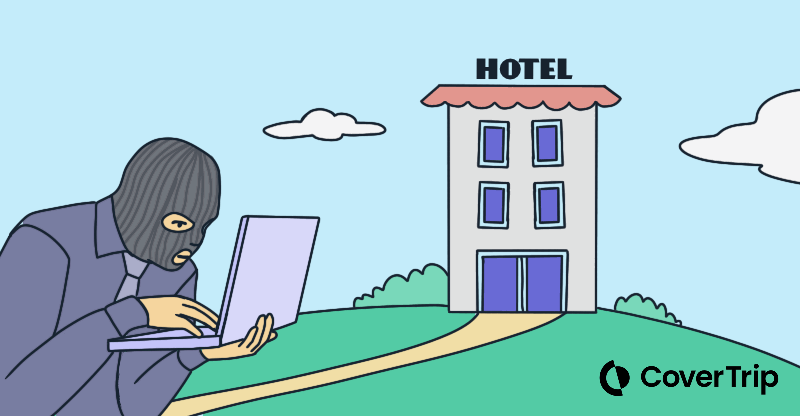 Scammer outside a hotel gif