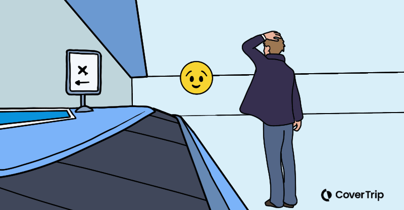 Traveler standing at baggage carousel with no luggage