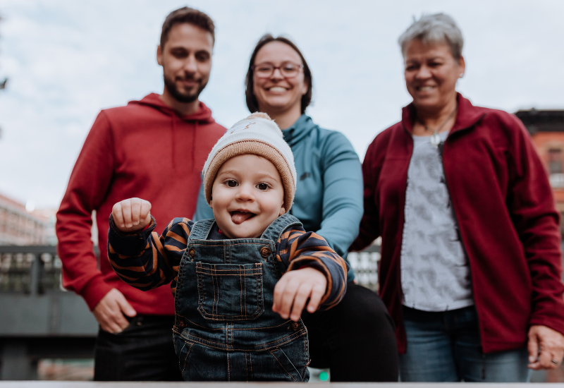 Multi-generation family visiting New York, USA